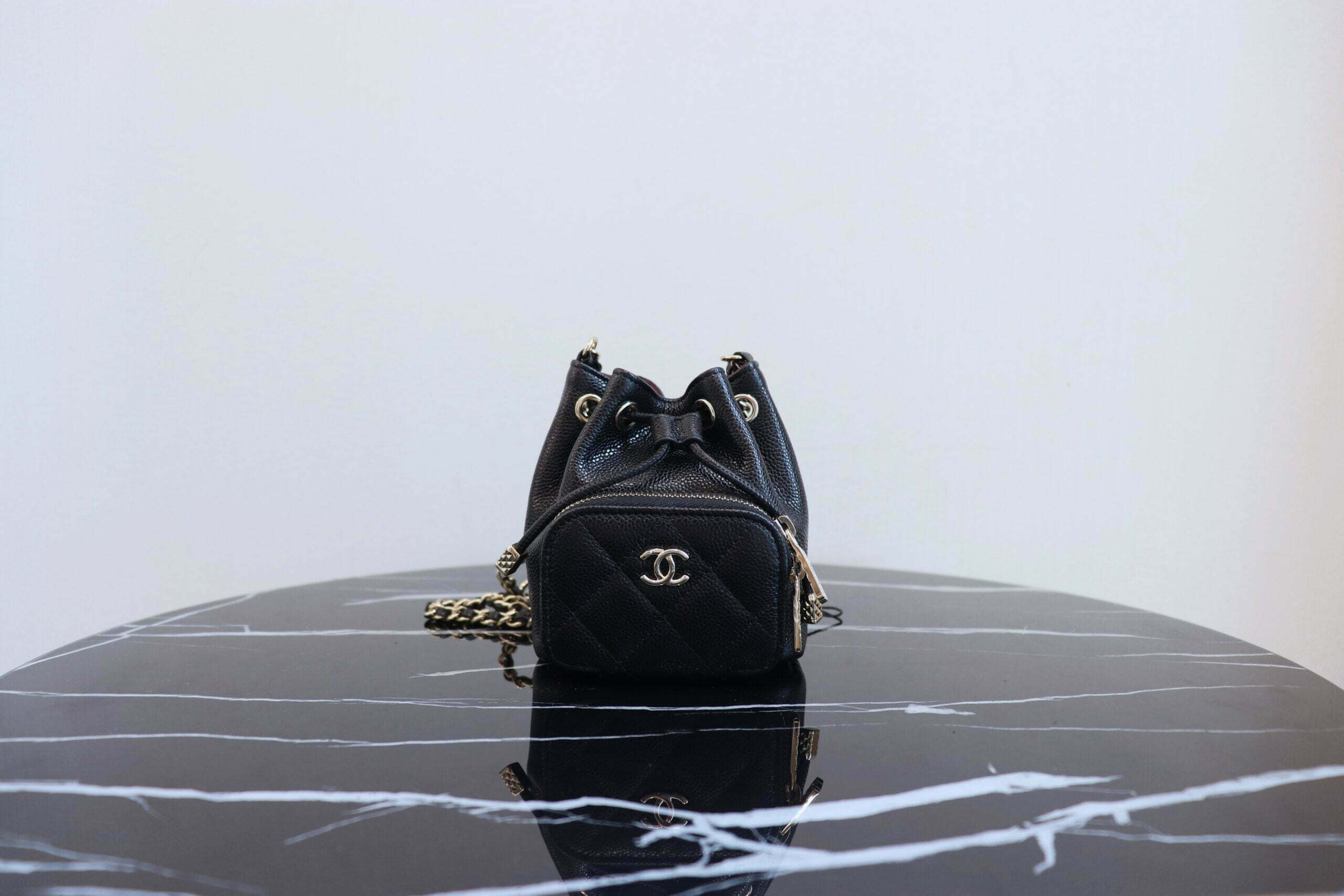 Chanel CC Lambskin Mini Bucket Beige Sling Bag  Tinkerlust