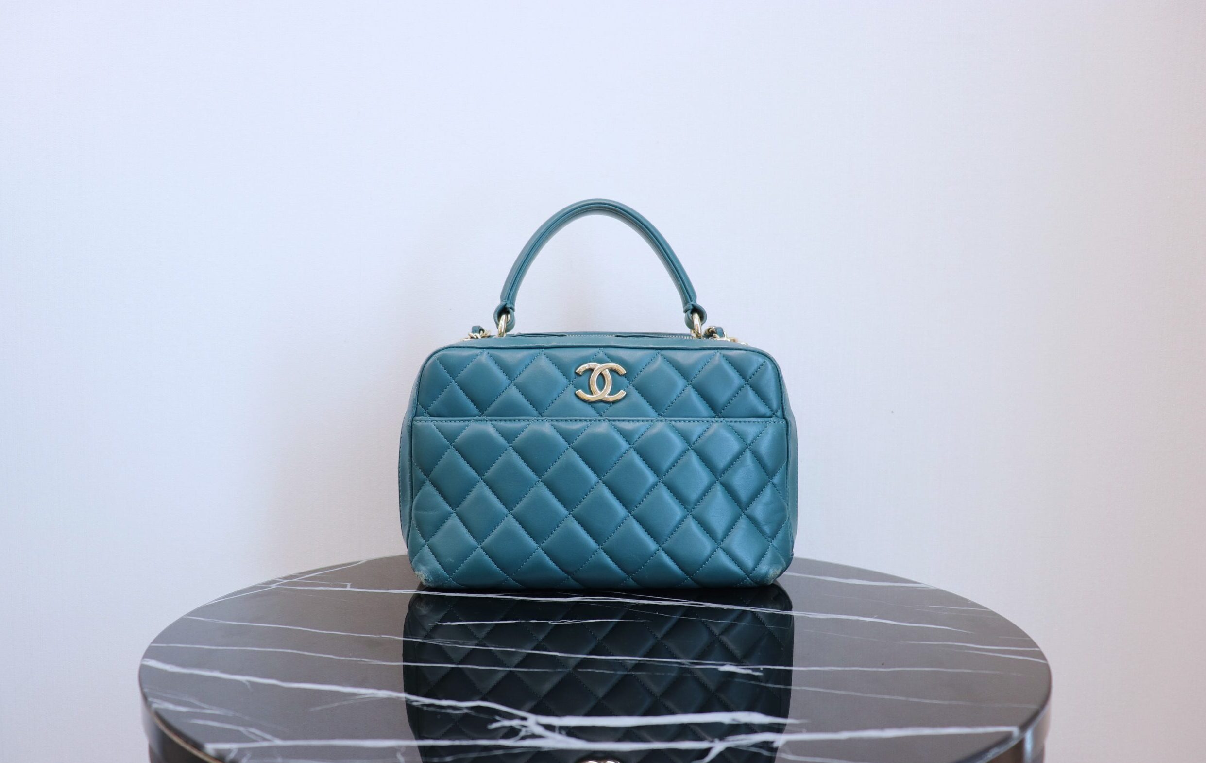 Chanel Black Trendy CC Bowling Bag  Rich Diamonds